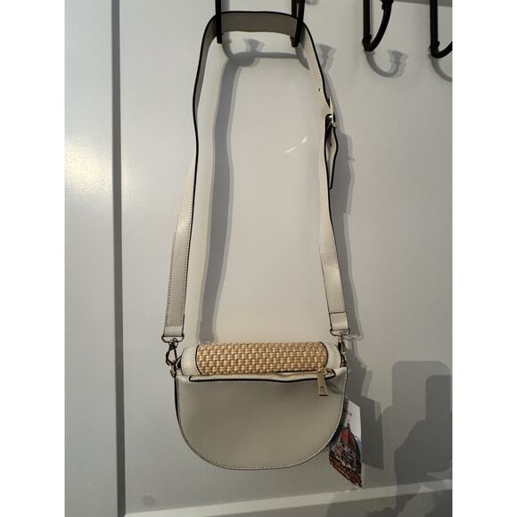 Cheval Firenze Crossbody Purse Straw Leather White NWT Cruise Vacation Old Money - Picture 4 of 15